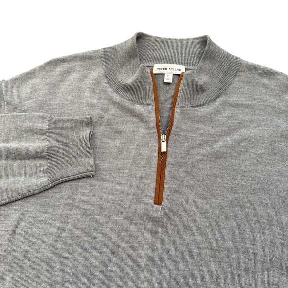 Peter Millar Autumn‎ Crest Suede 1/4 Zip Pullover - Picture 1 of 8